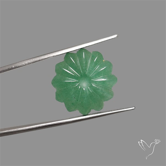 Green Aventurine Flower Carving