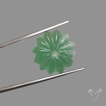 Green Aventurine Flower Carving