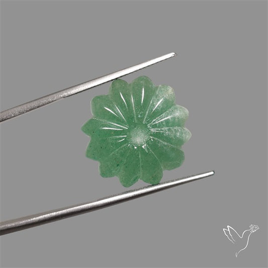 Green Aventurine Flower Carving
