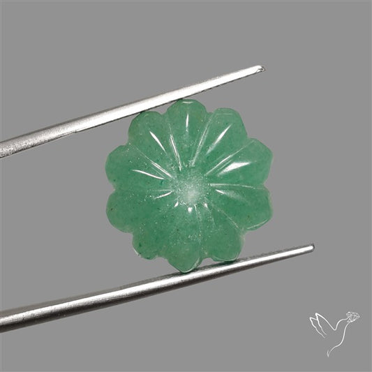 Green Aventurine Flower Carving