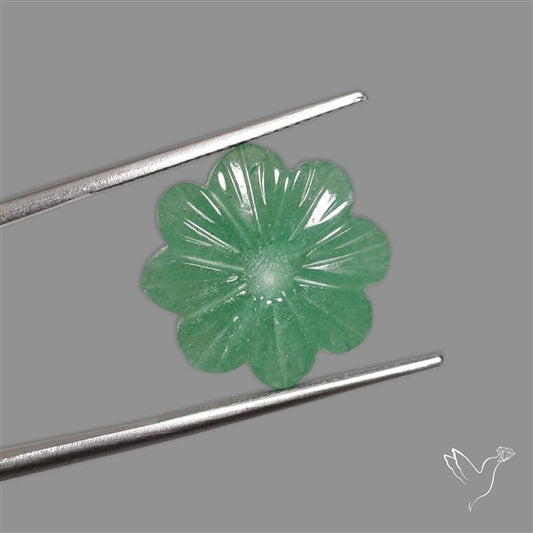 Green Aventurine Flower Carving