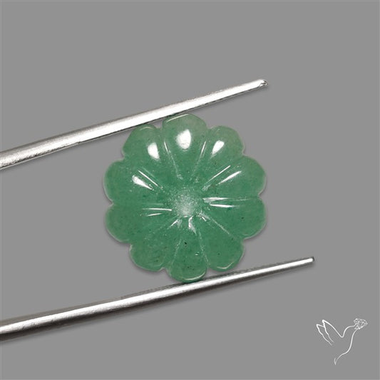 Green Aventurine Flower Carving