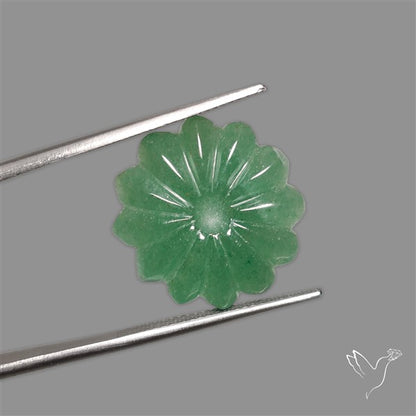 Green Aventurine Flower Carving