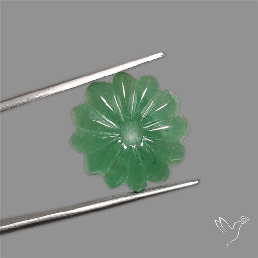 Green Aventurine Flower Carving
