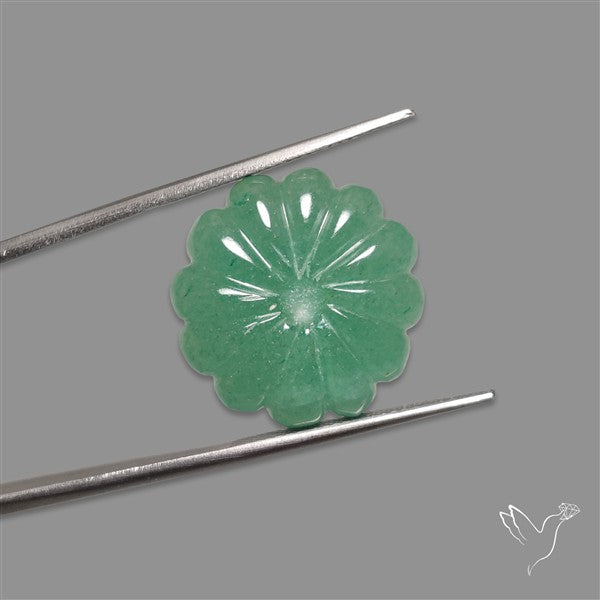 Green Aventurine Flower Carving