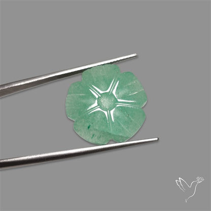 Green Aventurine Flower Carving