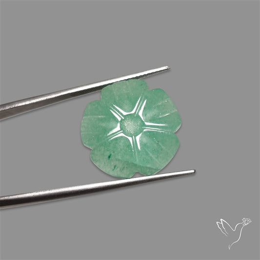 Green Aventurine Flower Carving