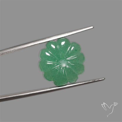 Green Aventurine Flower Carving