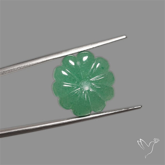 Green Aventurine Flower Carving