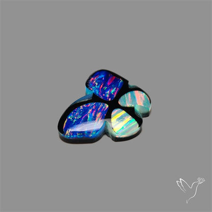 Aurora Opal Inlay Black Onyx Butterfly Carving