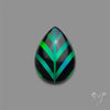 Aurora Opal Inlay Black Onyx Leaf Doublet