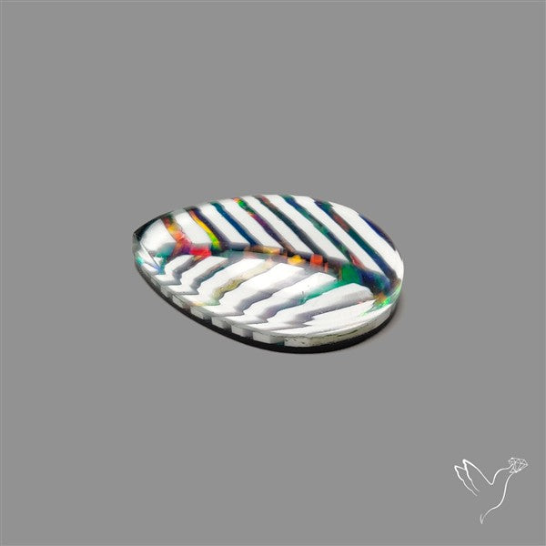 Aurora Opal Inlay White Agate Leaf Doublet