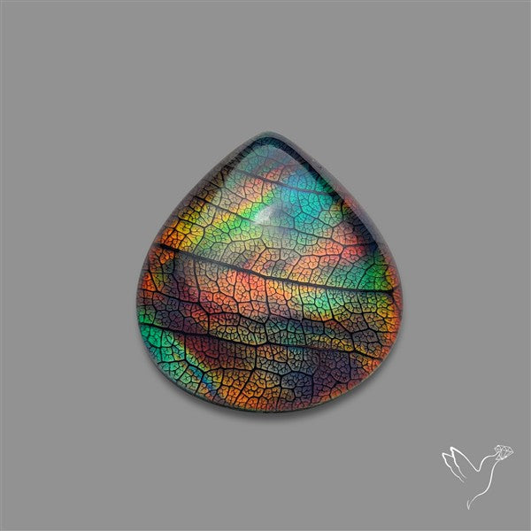 Aurora Opal Leaf Skeleton Inlay Doublet with Quartz