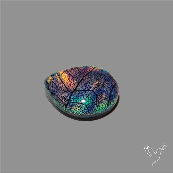 Aurora Opal Leaf Skeleton Inlay Doublet with Quartz