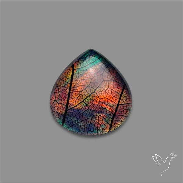 Aurora Opal Leaf Skeleton Inlay Doublet with Quartz