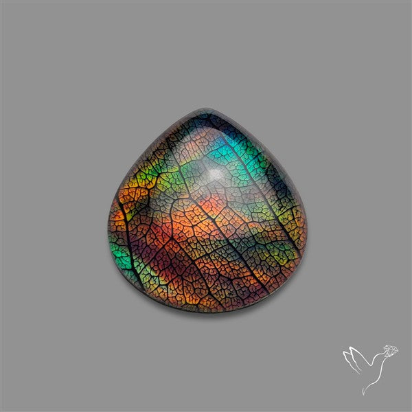 Aurora Opal Leaf Skeleton Inlay Doublet with Quartz