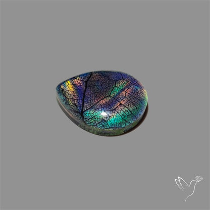 Aurora Opal Leaf Skeleton Inlay Doublet with Quartz