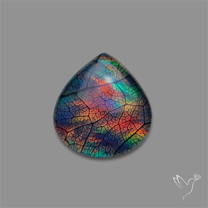 Aurora Opal Leaf Skeleton Inlay Doublet with Quartz