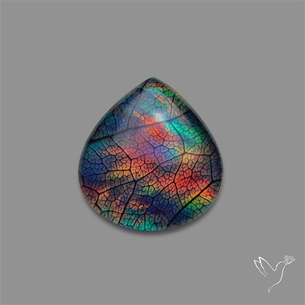 Aurora Opal Leaf Skeleton Inlay Doublet with Quartz