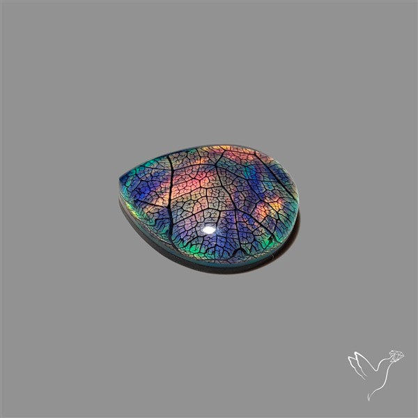 Aurora Opal Leaf Skeleton Inlay Doublet with Quartz