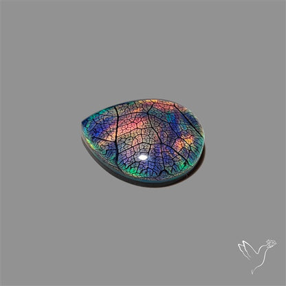 Aurora Opal Leaf Skeleton Inlay Doublet with Quartz
