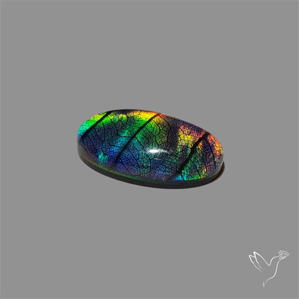 Aurora Opal Leaf Skeleton Inlay Doublet with Quartz