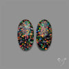 Crushed Opal Inlay In Quartz Doublets Pair