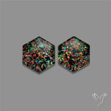 Crushed Opal Inlay In Quartz Doublets Pair