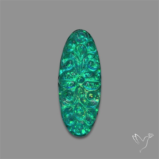 Dichroic Glass Doublet Mughal Carving