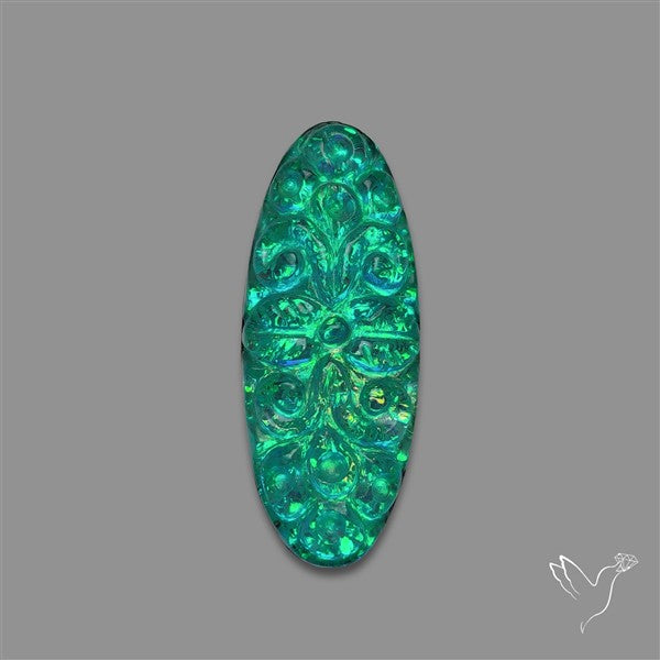Dichroic Glass Doublet Mughal Carving