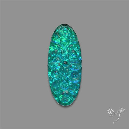Dichroic Glass Doublet Mughal Carving