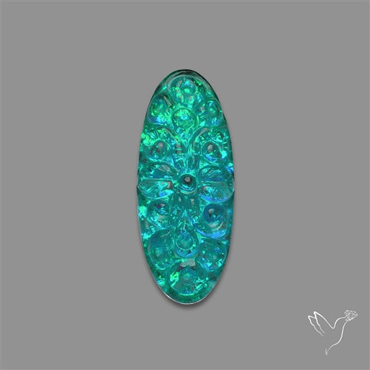 Dichroic Glass Doublet Mughal Carving