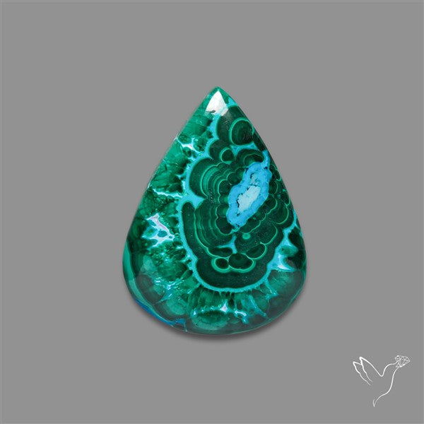 Chrysocolla In Malachite Cabochon
