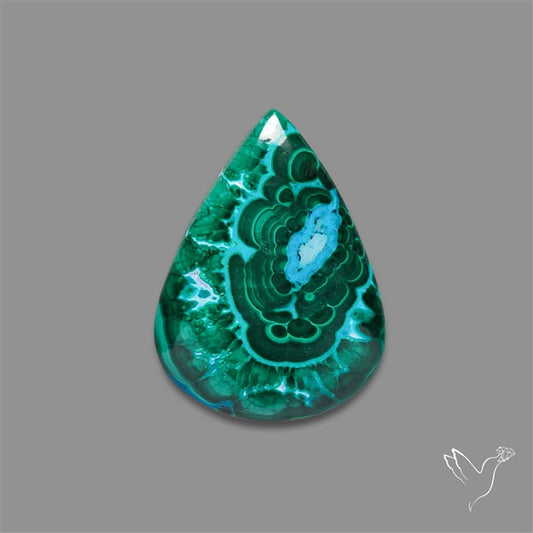 Chrysocolla In Malachite Cabochon