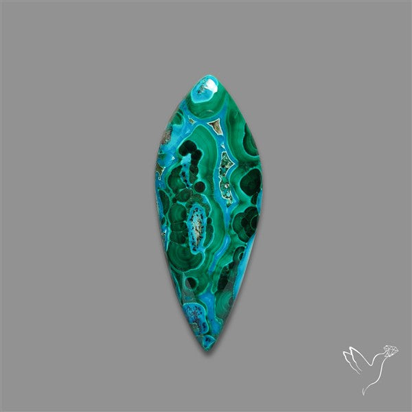 Chrysocolla In Malachite Cabochon