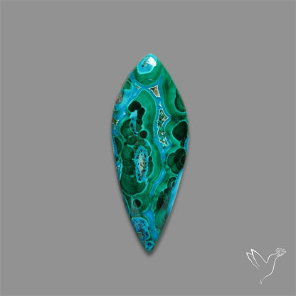Chrysocolla In Malachite Cabochon