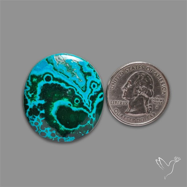Chrysocolla In Malachite Cabochon