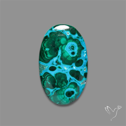 Chrysocolla In Malachite Cabochon