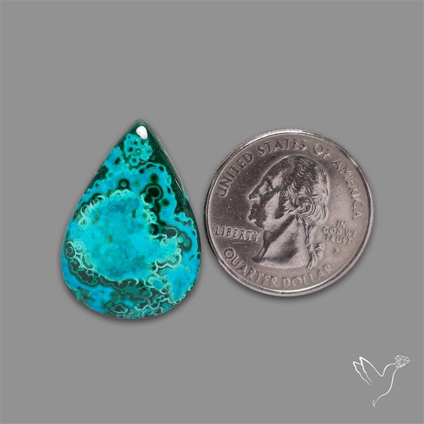 Chrysocolla In Malachite Cabochon