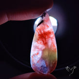 Bloodshot Iolite Sunstone Cabochon with Green Tourmaline Inclusion
