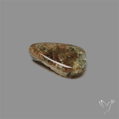Lodolite Garden Quartz with Golden Rutile Inclusions Cabochon (Raw Backs)