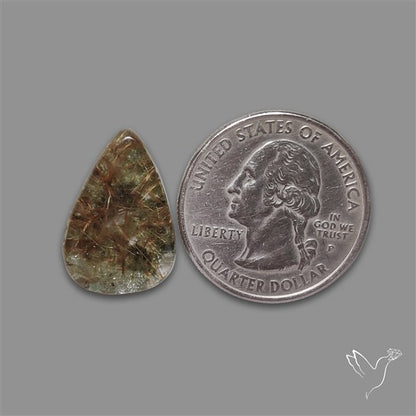 Lodolite Garden Quartz with Golden Rutile Inclusions Cabochon (Raw Backs)