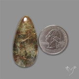 Lodolite Garden Quartz with Golden Rutile Inclusions Cabochon (Raw Backs)