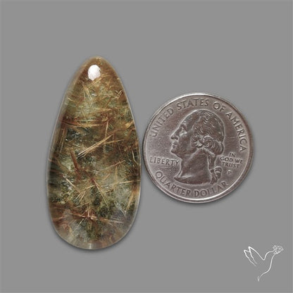 Lodolite Garden Quartz with Golden Rutile Inclusions Cabochon (Raw Backs)