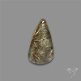 Lodolite Garden Quartz with Golden Rutile Inclusions Cabochon (Raw Backs)