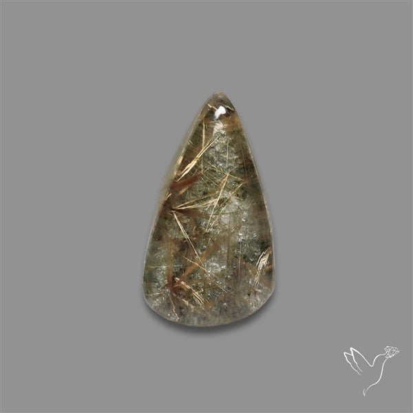Lodolite Garden Quartz with Golden Rutile Inclusions Cabochon (Raw Backs)