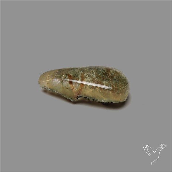 Lodolite Garden Quartz with Golden Rutile Inclusions Cabochon (Raw Backs)