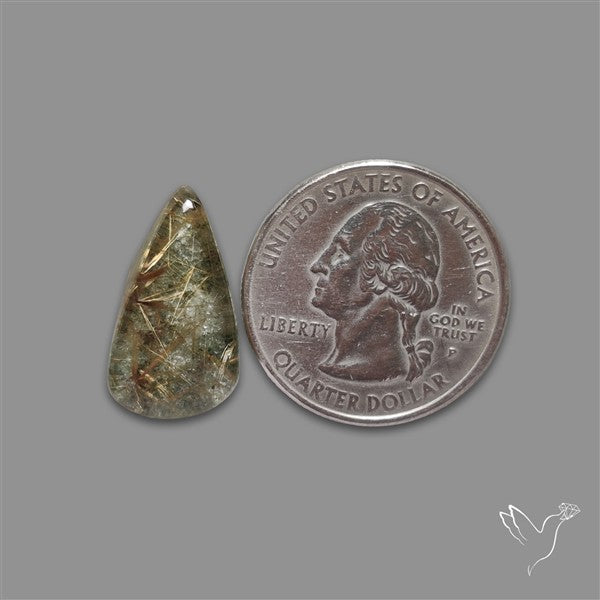 Lodolite Garden Quartz with Golden Rutile Inclusions Cabochon (Raw Backs)