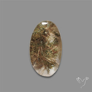 Lodolite Garden Quartz with Golden Rutile Inclusions Cabochon (Raw Backs)