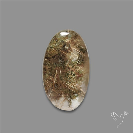 Lodolite Garden Quartz with Golden Rutile Inclusions Cabochon (Raw Backs)